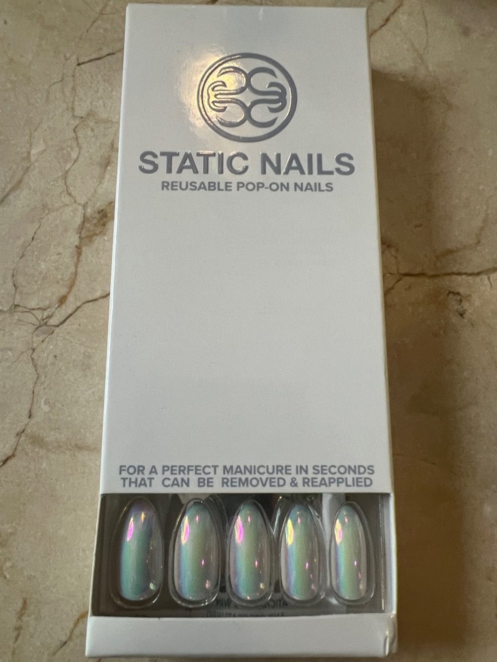 Reusable Pop-On Nails – Holographic Iridescent Set